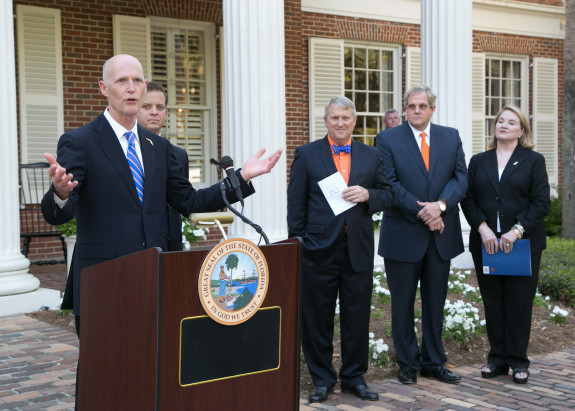 Gov. Rick Scott is in a tough fight with Republican state lawmakers over in-state tuition bill. (Photo via FLGov.com)