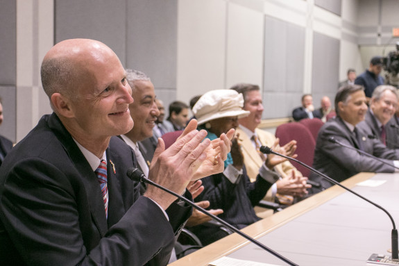 Gov. Rick Scott wants to cut more than 1,000  jobs from the state's already lean workforce. (Photo by Nathan Edwards via FLGov.com)